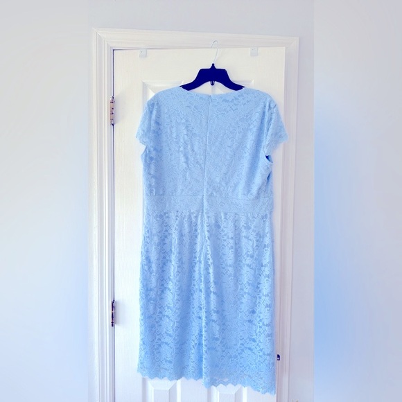 Grace Karin Light Blue Lace Dress Size 2XL Zippered Back Closure Cap Sleeve - Picture 2 of 9